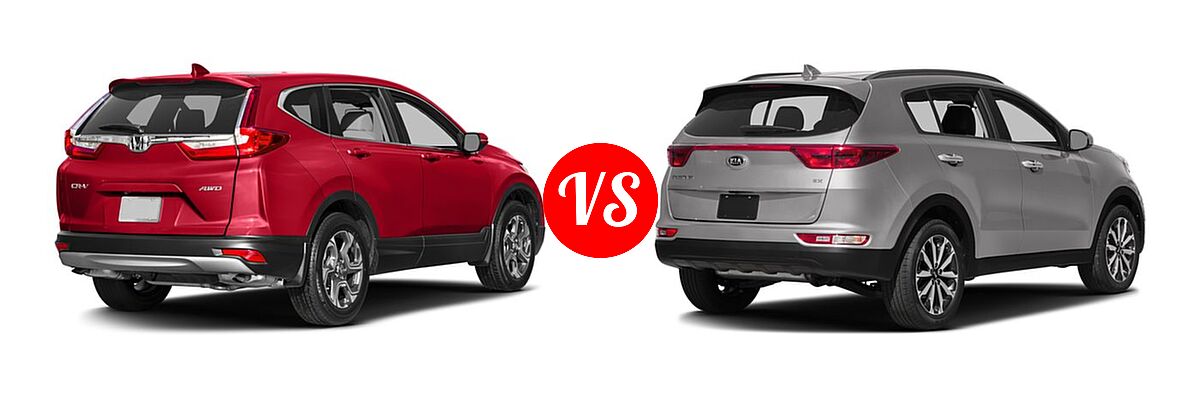 2017 Honda CR-V SUV EX vs. 2017 Kia Sportage SUV EX - Rear Right Comparison