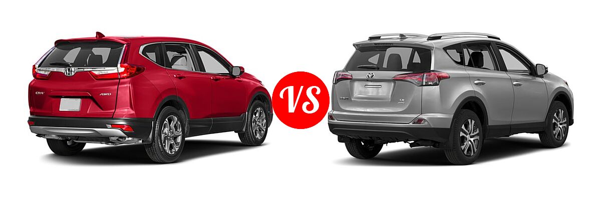 2017 Honda CR-V SUV EX vs. 2017 Toyota RAV4 SUV LE - Rear Right Comparison