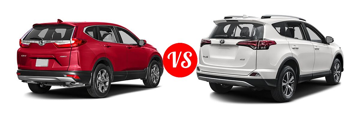 2017 Honda CR-V SUV EX vs. 2017 Toyota RAV4 SUV XLE - Rear Right Comparison