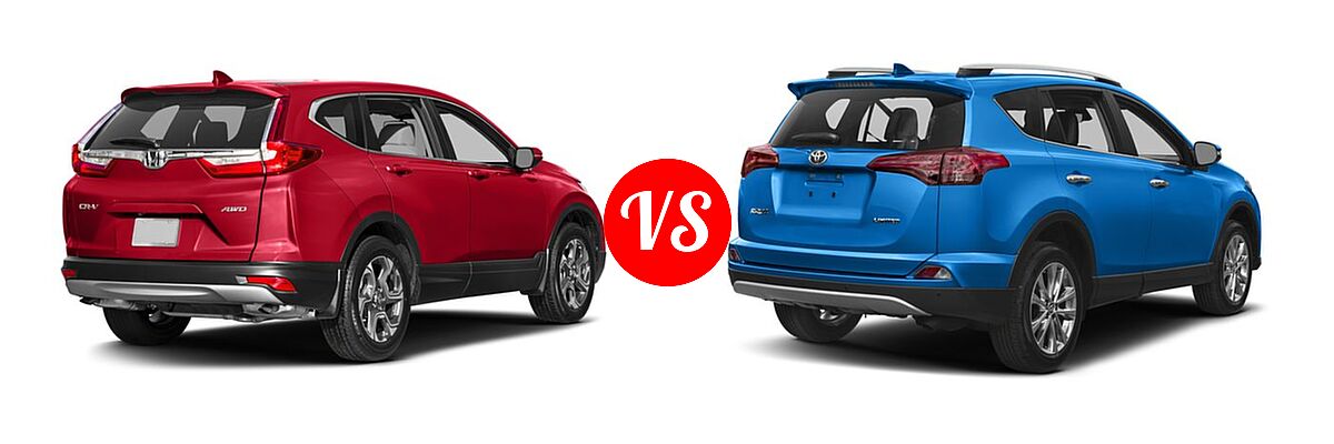 2017 Honda CR-V SUV EX vs. 2017 Toyota RAV4 SUV Limited - Rear Right Comparison