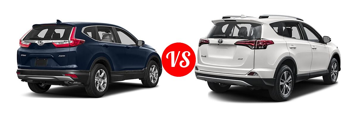 2017 Honda CR-V SUV EX-L vs. 2017 Toyota RAV4 SUV XLE - Rear Right Comparison
