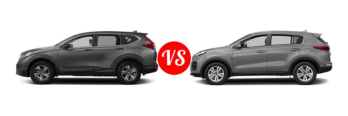 2017 Honda CR-V SUV LX vs. 2017 Kia Sportage SUV LX - Side Comparison
