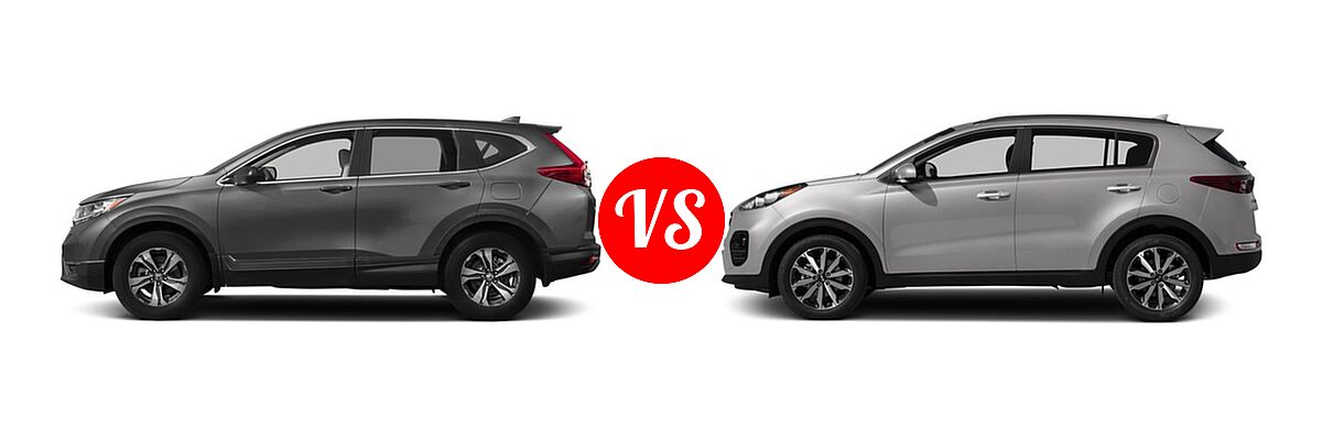 2017 Honda CR-V SUV LX vs. 2017 Kia Sportage SUV EX - Side Comparison