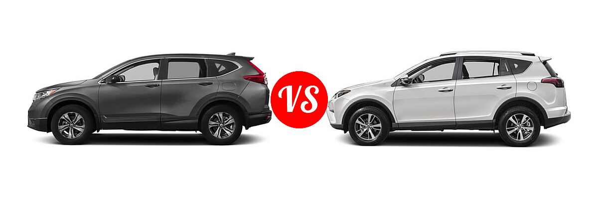 2017 Honda CR-V SUV LX vs. 2017 Toyota RAV4 SUV XLE - Side Comparison