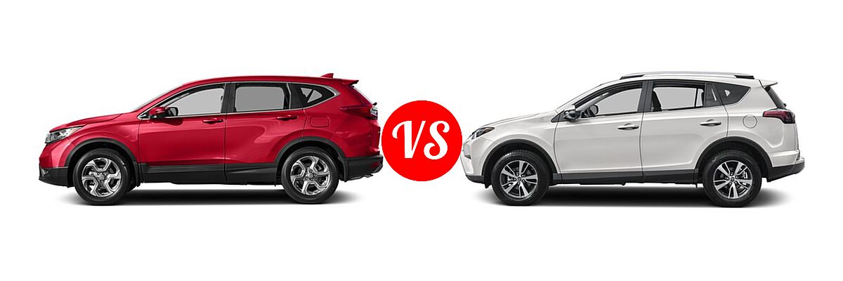 2017 Honda CR-V SUV EX vs. 2017 Toyota RAV4 SUV XLE - Side Comparison