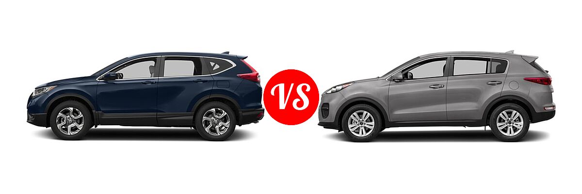 2017 Honda CR-V SUV EX-L vs. 2017 Kia Sportage SUV LX - Side Comparison