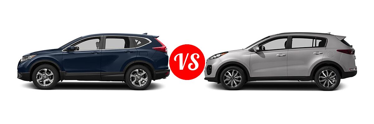 2017 Honda CR-V SUV EX-L vs. 2017 Kia Sportage SUV EX - Side Comparison