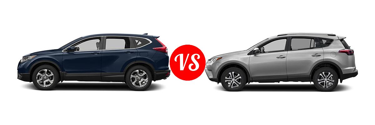 2017 Honda CR-V SUV EX-L vs. 2017 Toyota RAV4 SUV LE - Side Comparison