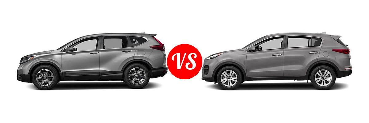 2017 Honda CR-V SUV EX vs. 2017 Kia Sportage SUV LX - Side Comparison