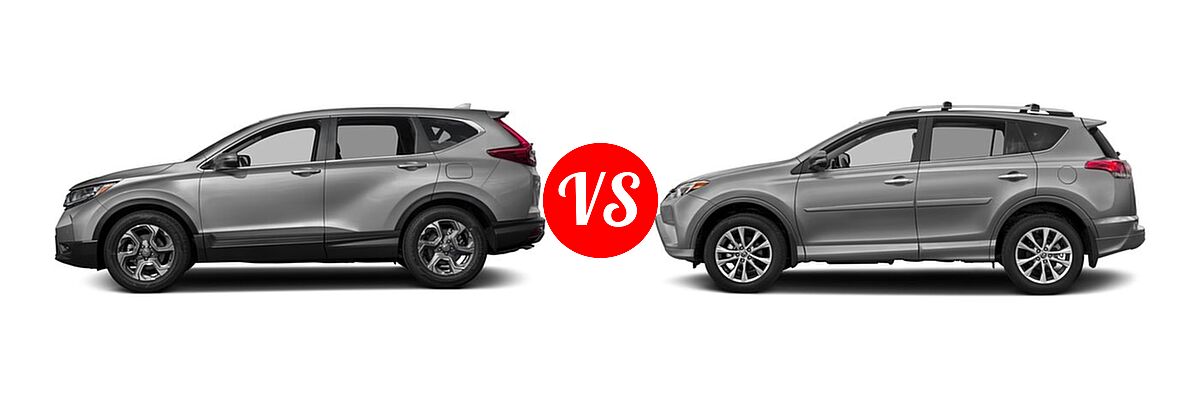 2017 Honda CR-V SUV EX vs. 2017 Toyota RAV4 SUV Platinum - Side Comparison