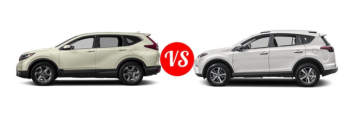 2017 Honda CR-V SUV EX-L vs. 2017 Toyota RAV4 SUV XLE - Side Comparison