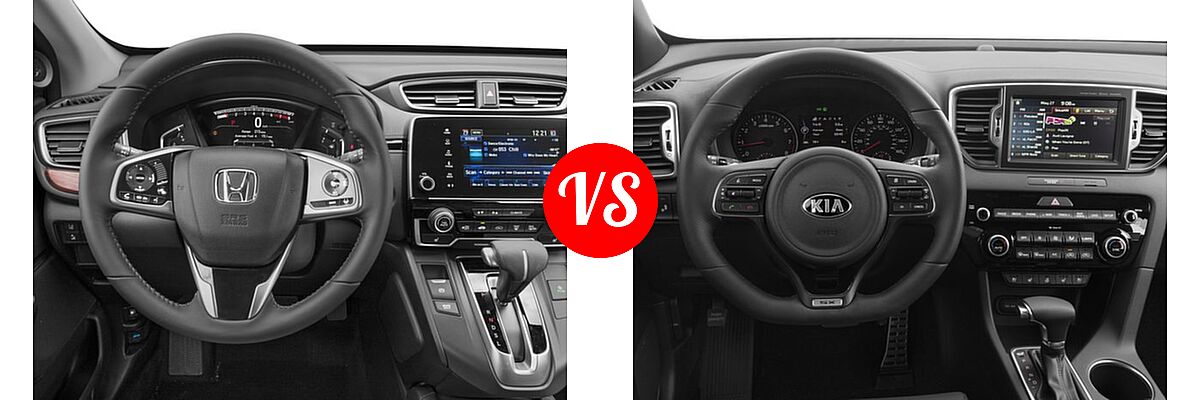2017 Honda CR-V SUV Touring vs. 2017 Kia Sportage SUV SX Turbo - Dashboard Comparison