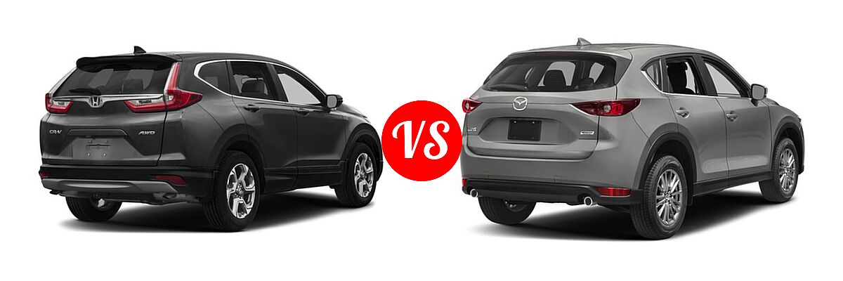 2017 Honda CR-V SUV EX-L vs. 2017 Mazda CX-5 SUV Sport - Rear Right Comparison