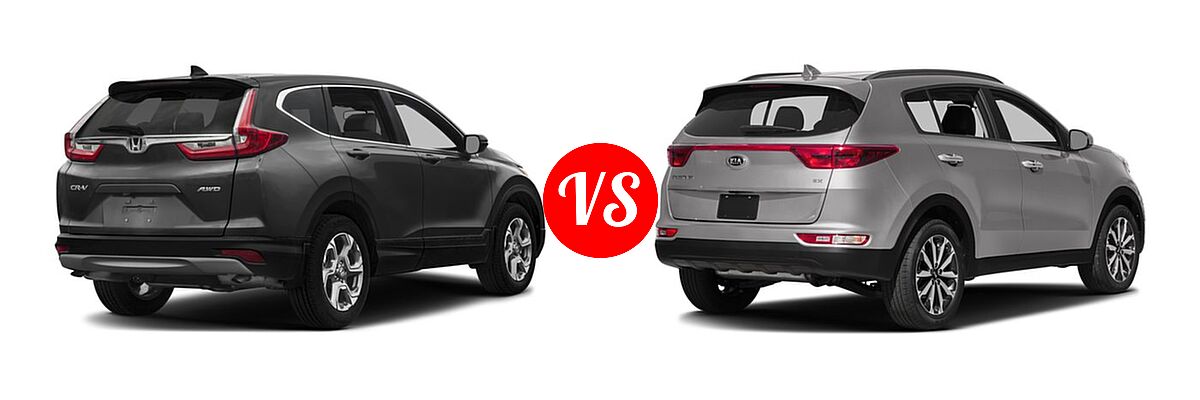 2017 Honda CR-V SUV EX-L vs. 2017 Kia Sportage SUV EX - Rear Right Comparison