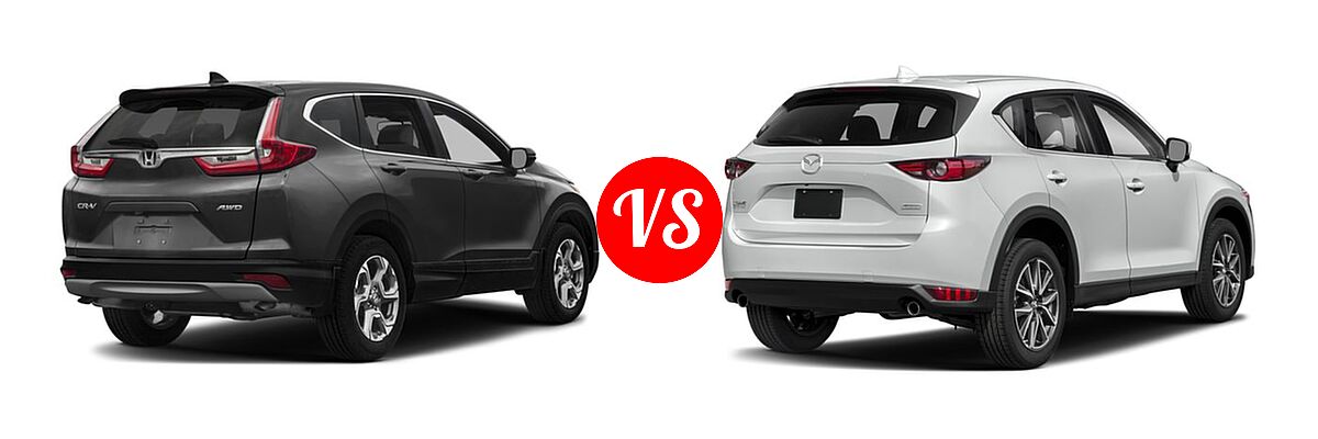 2017 Honda CR-V SUV EX-L vs. 2017 Mazda CX-5 SUV Grand Select - Rear Right Comparison