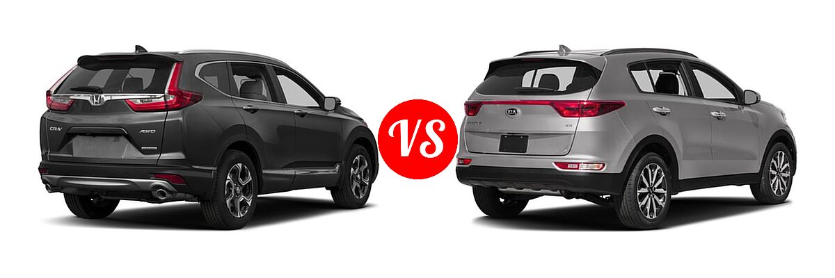2017 Honda CR-V SUV Touring vs. 2017 Kia Sportage SUV EX - Rear Right Comparison