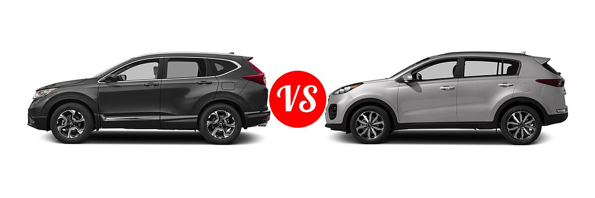 2017 Honda CR-V SUV Touring vs. 2017 Kia Sportage SUV EX - Side Comparison