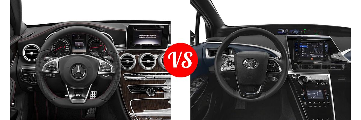 2018 Mercedes-Benz C-Class AMG C 43 Sedan AMG C 43 vs. 2018 Toyota Mirai Sedan Hydrogen Sedan - Dashboard Comparison