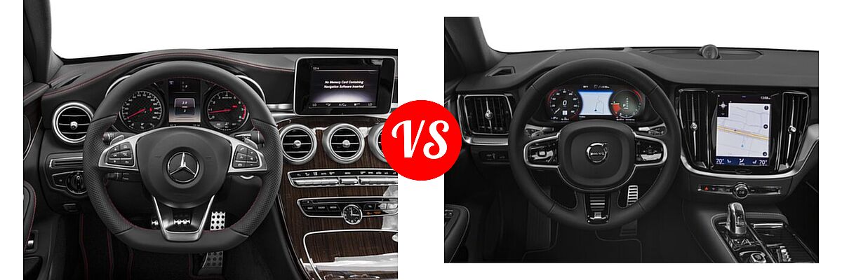 2018 Mercedes-Benz C-Class AMG C 43 Sedan AMG C 43 vs. 2022 Volvo S60 Sedan PHEV R-Design / R-Design Expression - Dashboard Comparison