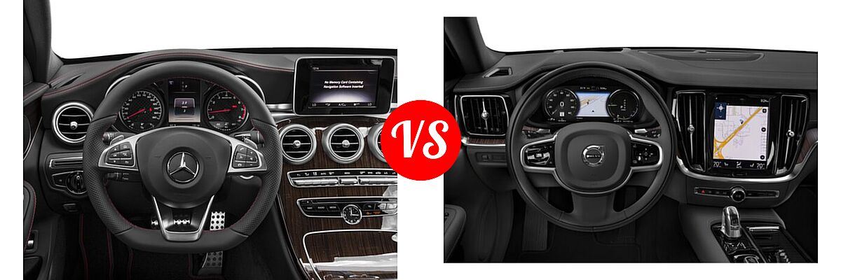 2018 Mercedes-Benz C-Class AMG C 43 Sedan AMG C 43 vs. 2022 Volvo S60 Sedan PHEV Inscription - Dashboard Comparison