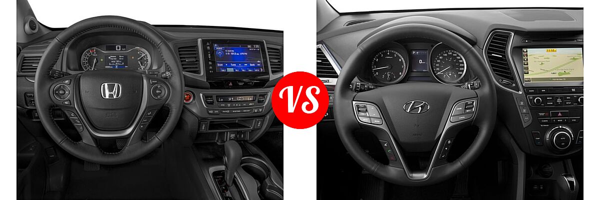 2017 Honda Pilot SUV EX-L vs. 2017 Hyundai Santa Fe SUV SE - Dashboard Comparison