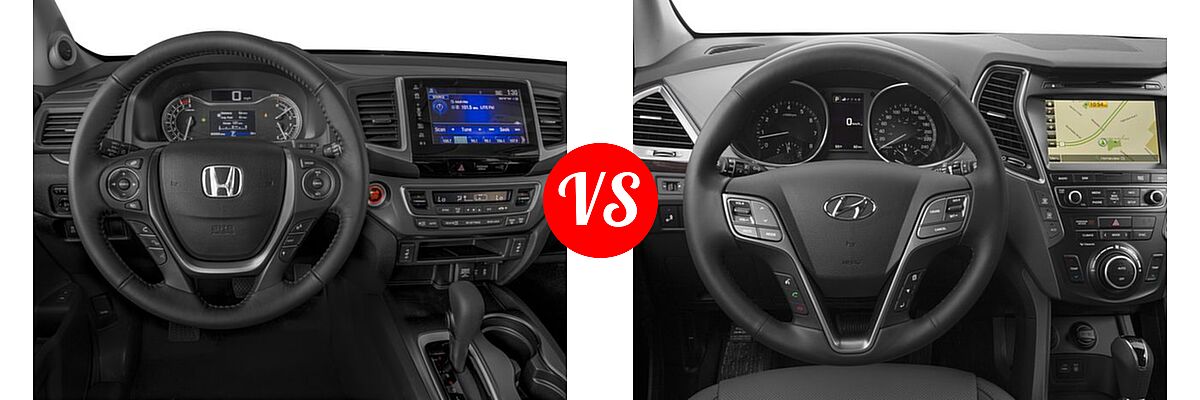 2017 Honda Pilot SUV EX-L vs. 2017 Hyundai Santa Fe SUV Limited - Dashboard Comparison