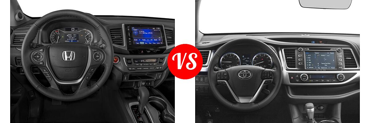 2017 Honda Pilot SUV EX-L vs. 2017 Toyota Highlander SUV XLE - Dashboard Comparison