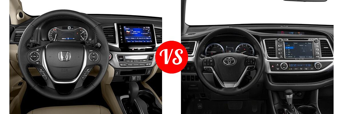 2017 Honda Pilot SUV EX-L vs. 2017 Toyota Highlander SUV Limited / Limited Platinum - Dashboard Comparison