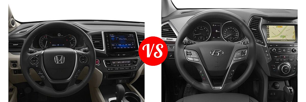 2017 Honda Pilot SUV EX-L vs. 2017 Hyundai Santa Fe SUV Limited - Dashboard Comparison