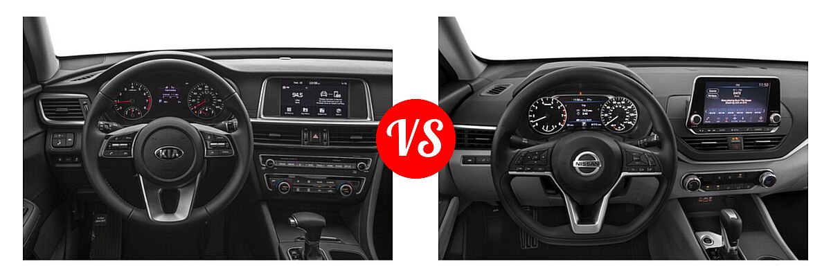 2020 Kia Optima Sedan S vs. 2020 Nissan Altima Sedan 2.5 S - Dashboard Comparison