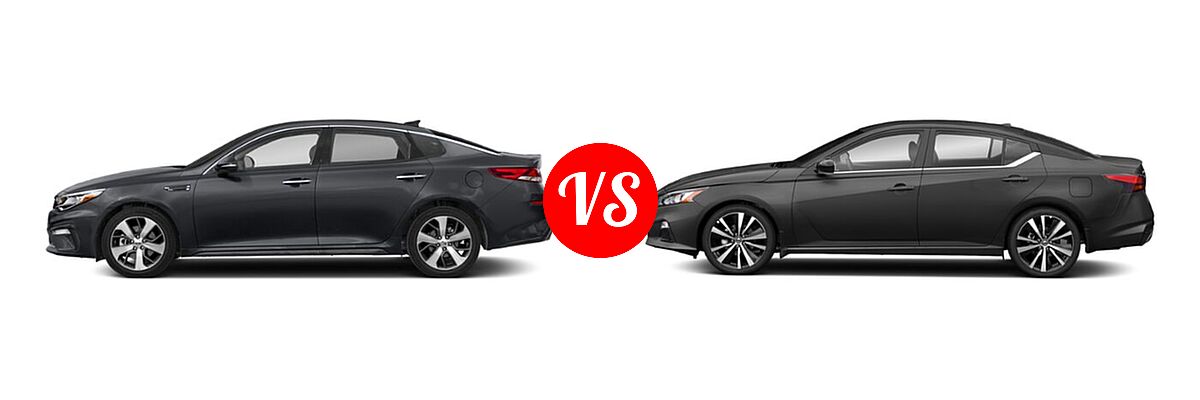 2020 Kia Optima Sedan S vs. 2020 Nissan Altima Sedan 2.0 SR / 2.5 SR - Side Comparison