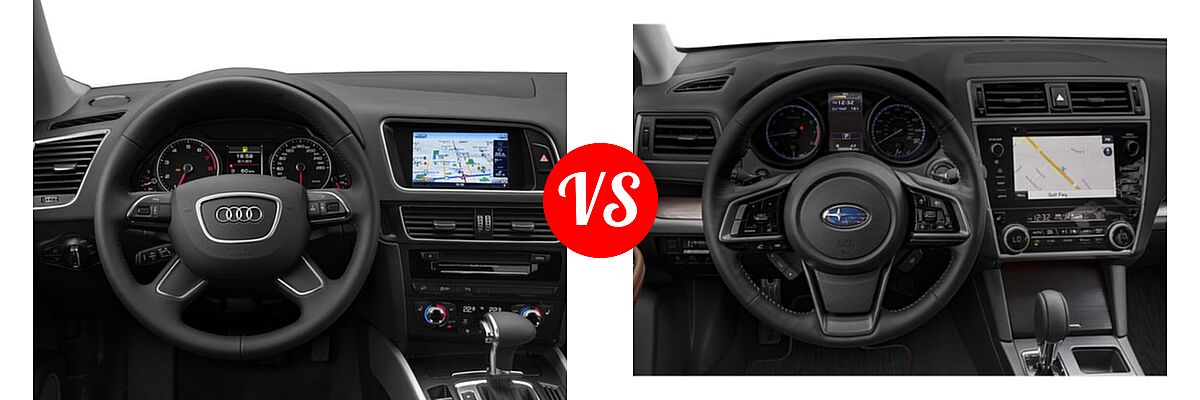 2017 Audi Q5 SUV Premium / Premium Plus / Prestige vs. 2019 Subaru Outback SUV Touring - Dashboard Comparison