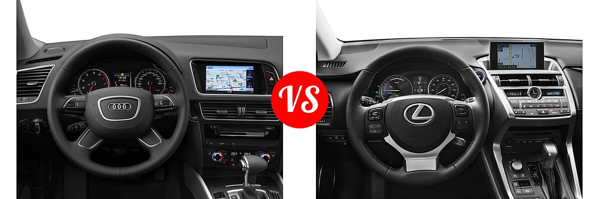 2017 Audi Q5 SUV Premium / Premium Plus / Prestige vs. 2017 Lexus NX 300h SUV NX 300h - Dashboard Comparison