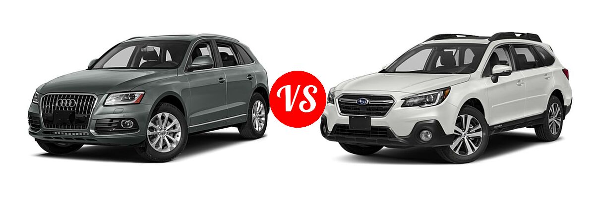 2017 Audi Q5 SUV Premium / Premium Plus / Prestige vs. 2019 Subaru Outback SUV Premium / Touring - Front Left Comparison