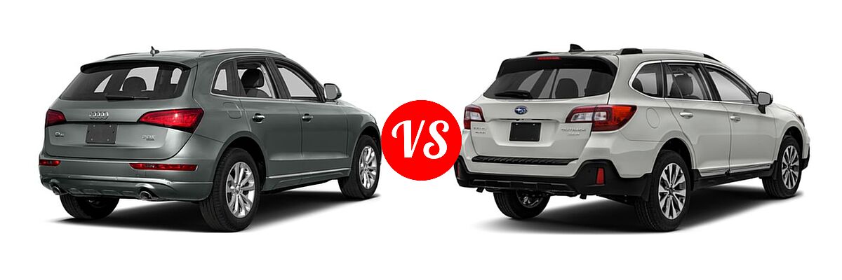 2017 Audi Q5 SUV Premium / Premium Plus / Prestige vs. 2019 Subaru Outback SUV Touring - Rear Right Comparison