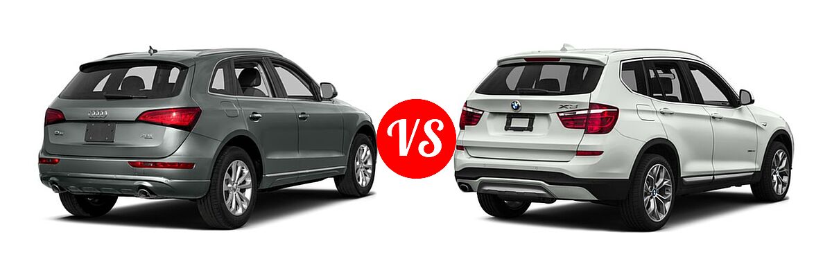 2017 Audi Q5 SUV Premium / Premium Plus / Prestige vs. 2017 BMW X3 SUV Diesel xDrive28d - Rear Right Comparison