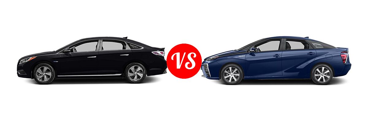 2017 Hyundai Sonata Plug-in Hybrid Sedan Limited vs. 2017 Toyota Mirai Sedan Sedan - Side Comparison