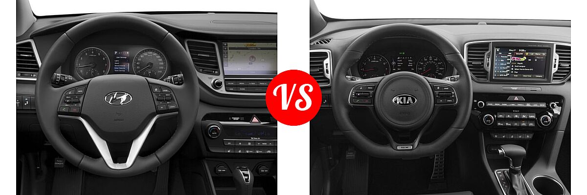 2017 Hyundai Tucson SUV Limited vs. 2017 Kia Sportage SUV SX Turbo - Dashboard Comparison