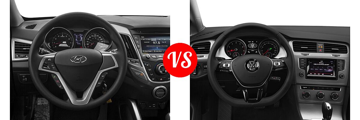 2017 Hyundai Veloster Hatchback Value Edition vs. 2017 Volkswagen Golf Hatchback S / SE / SEL / Wolfsburg Edition - Dashboard Comparison