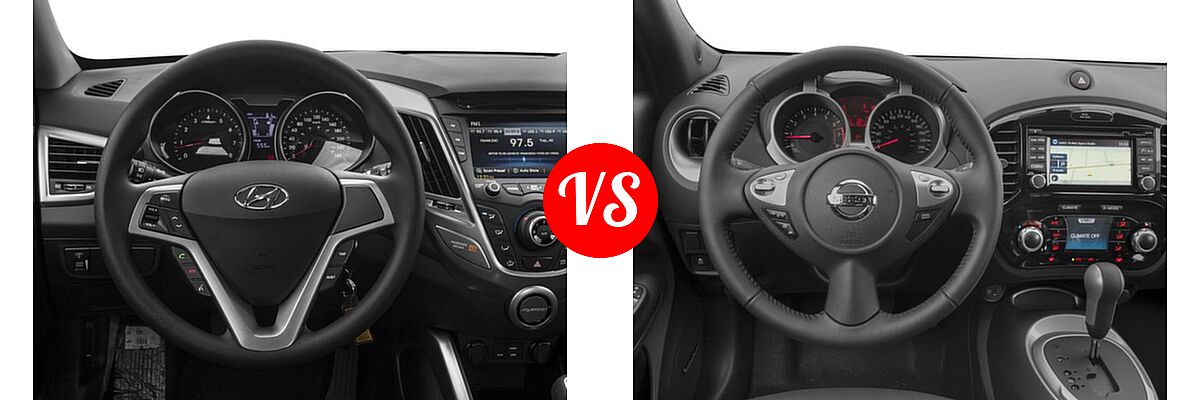 2017 Hyundai Veloster Hatchback Value Edition vs. 2017 Nissan Juke Hatchback SL - Dashboard Comparison