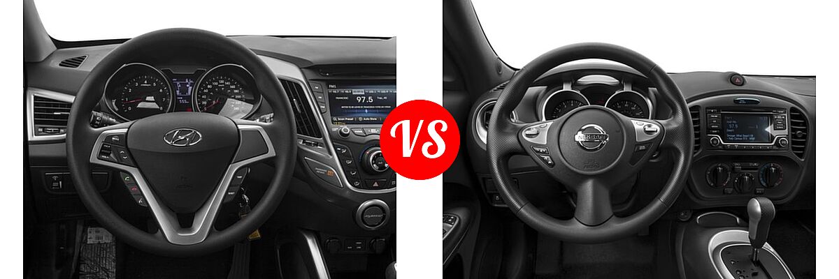 2017 Hyundai Veloster Hatchback Value Edition vs. 2017 Nissan Juke Hatchback S / SV - Dashboard Comparison