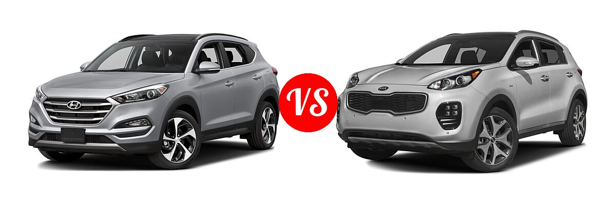 2017 Hyundai Tucson SUV Limited vs. 2017 Kia Sportage SUV SX Turbo - Front Left Comparison