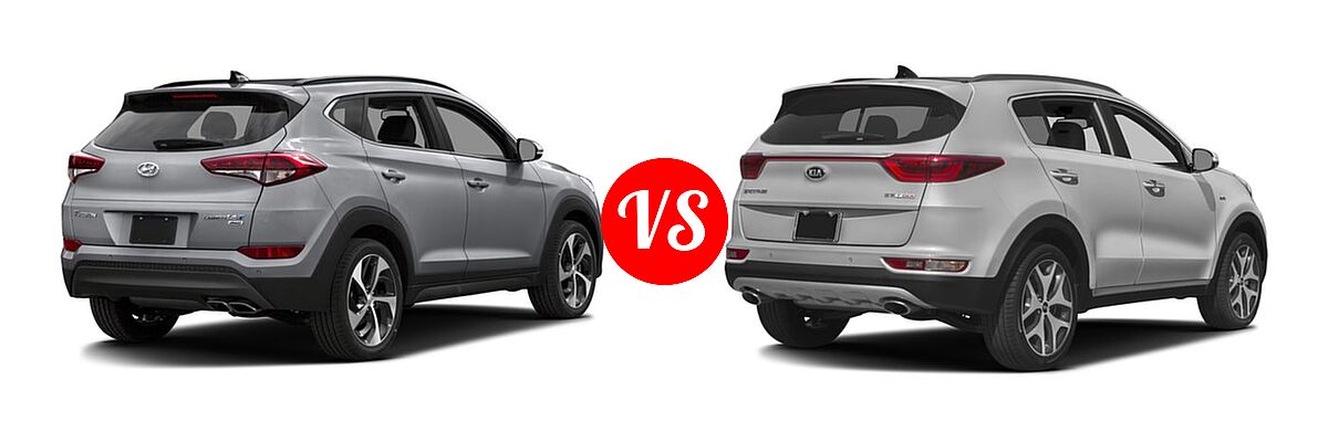 2017 Hyundai Tucson SUV Limited vs. 2017 Kia Sportage SUV SX Turbo - Rear Right Comparison
