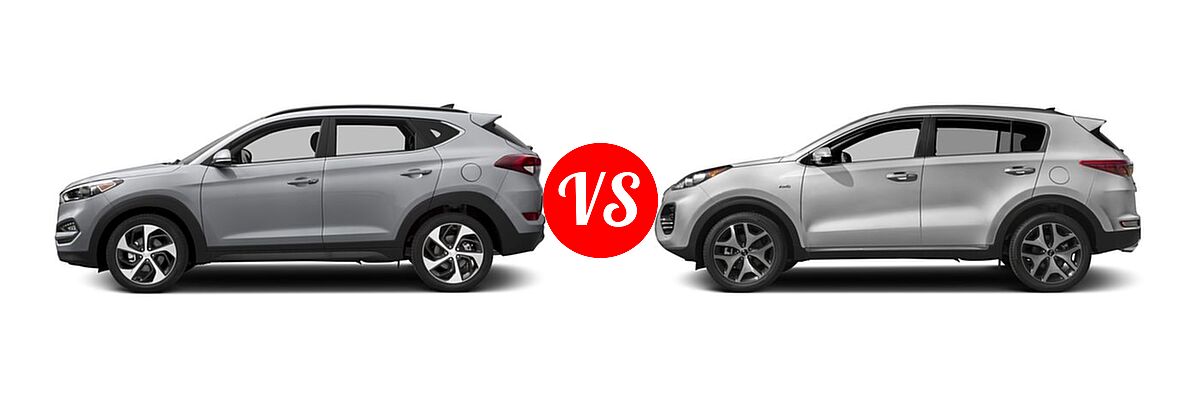 2017 Hyundai Tucson SUV Limited vs. 2017 Kia Sportage SUV SX Turbo - Side Comparison