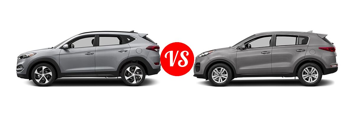 2017 Hyundai Tucson SUV Limited vs. 2017 Kia Sportage SUV LX - Side Comparison