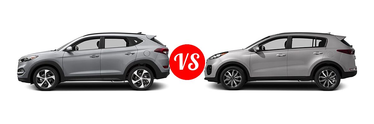 2017 Hyundai Tucson SUV Limited vs. 2017 Kia Sportage SUV EX - Side Comparison
