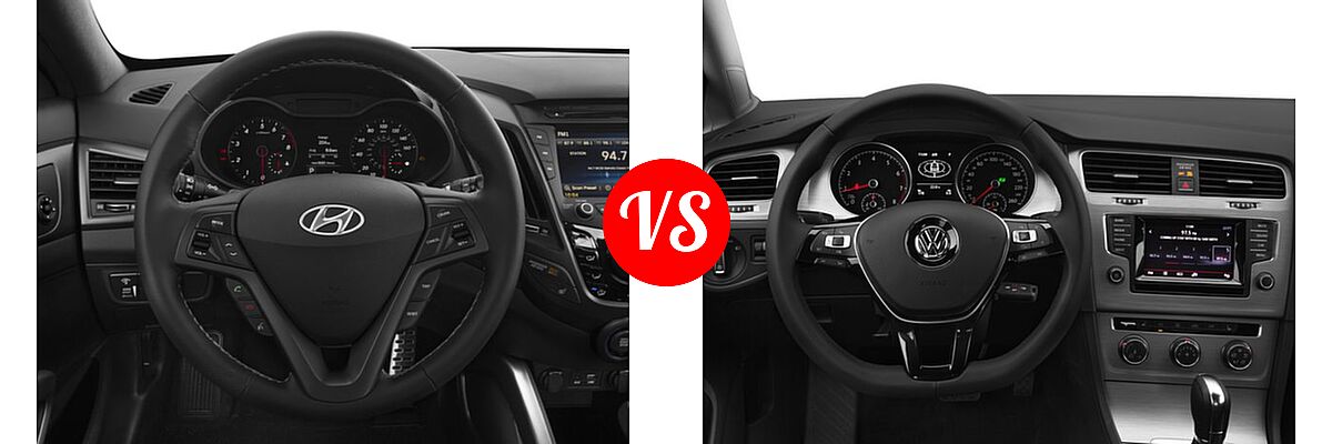 2017 Hyundai Veloster Hatchback Turbo / Turbo R-Spec vs. 2017 Volkswagen Golf Hatchback S / SE / SEL / Wolfsburg Edition - Dashboard Comparison