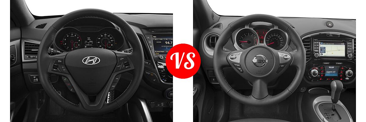 2017 Hyundai Veloster Hatchback Turbo / Turbo R-Spec vs. 2017 Nissan Juke Hatchback SL - Dashboard Comparison