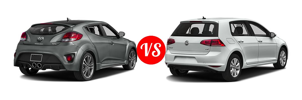 2017 Hyundai Veloster Hatchback Turbo / Turbo R-Spec vs. 2017 Volkswagen Golf Hatchback S / SE / SEL / Wolfsburg Edition - Rear Right Comparison