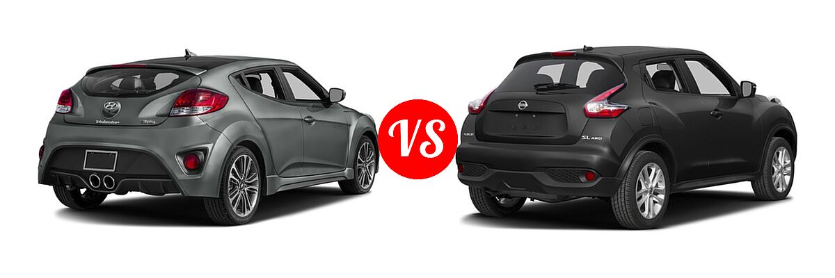 2017 Hyundai Veloster Hatchback Turbo / Turbo R-Spec vs. 2017 Nissan Juke Hatchback SL - Rear Right Comparison